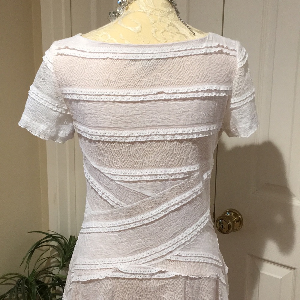 🎉🎈HP 3/4 Cream Women’s Formal Party Lace Dress - Picture 6 of 8